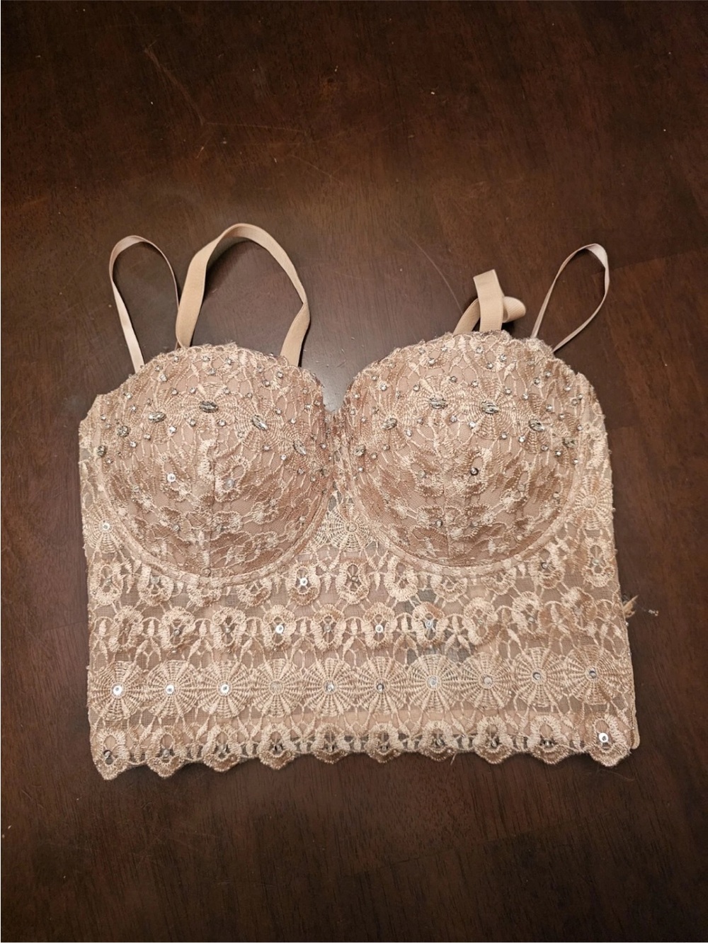 Windsor Lace Longline Bralette in Nude